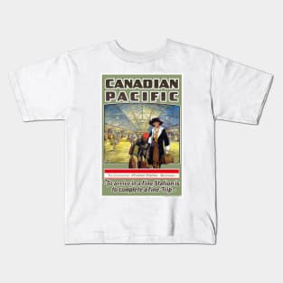 Vintage Travel Poster Canada Windsor Station Kids T-Shirt